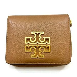 TORY BURCH Britten Mini Wallet, Brown / Tan